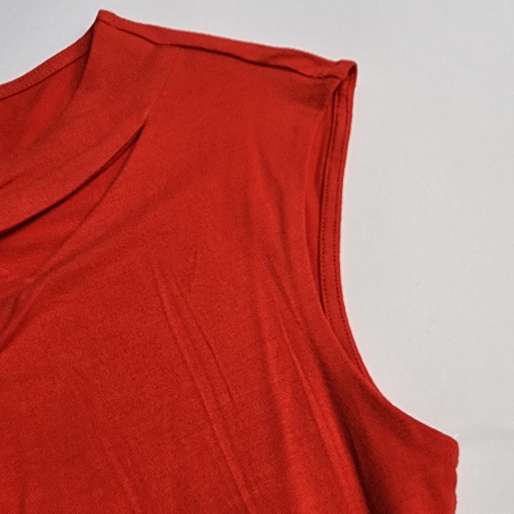 INC International Concepts Loving Red Twist Neck Keyhole Sleeveless Top Sz L NWT - Picture 5 of 9
